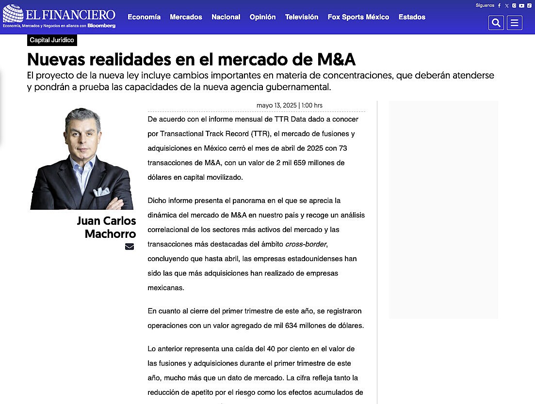 Nuevas realidades en el mercado de M&A
